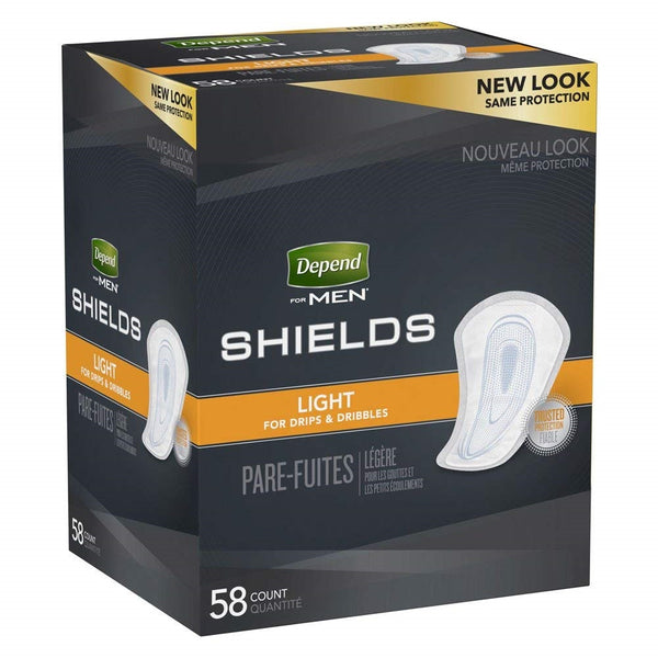 Depend Shields for Men, Light Absorbency - 58 ct
