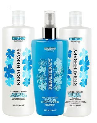 Keratin Keratherapy Moisture Shampoo & Conditioner 32 oz ea + Leave-In Condtioner 8 oz - BEAUTY IT IS
