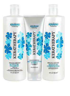 Keratin Keratherapy Moisture Shampoo & Conditioner 32 oz ea + Deep Conditioning Masque 8 oz - BEAUTY IT IS