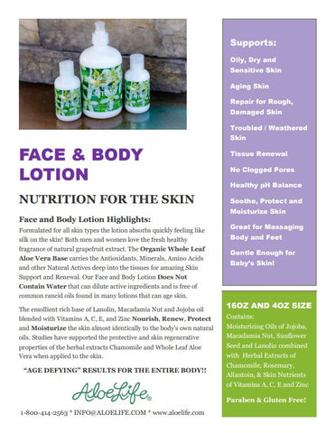 Face & Body Lotion 16oz