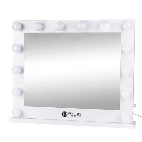 Beautify Beauties Lighted Vanity Makeup Mirror - Cosmetic Mountable Mirror with 14 Dimmable LED Lights