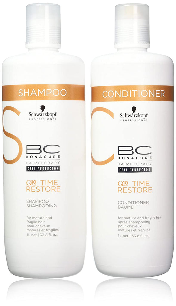 konvertering medaljevinder hat Schwarzkopf BC Time Restore Shampoo & Conditioner Liter Duo, 33.8 oz –  BEAUTY IT IS
