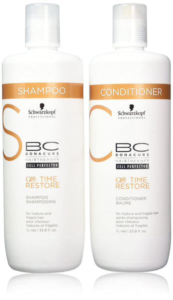 Schwarzkopf BC Time Restore Shampoo & Conditioner Liter Duo, 33.8 oz
