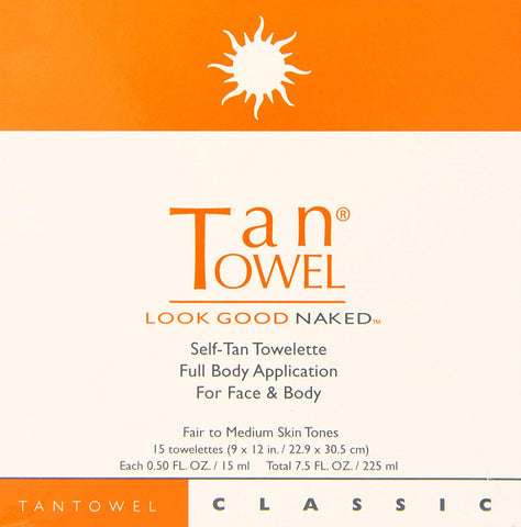 Tan Towel Self Tan Towelette Classic Full Body Application 5 Count