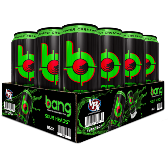 Bang Sour Heads Energy Drink 16 ounces, 12 pack