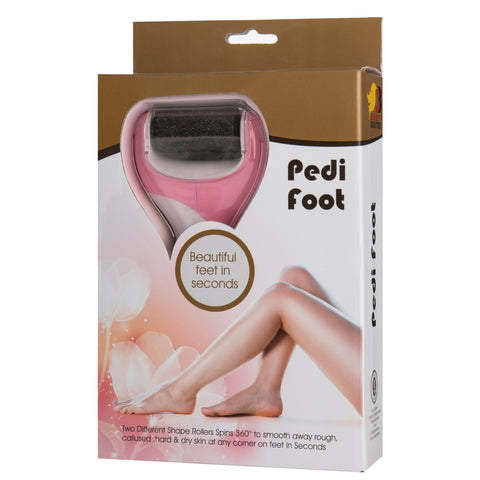 Beautify Beauties Pedi Foot Electronic Pedicure Foot File Callus Remover, Includes 2 Rollers, Cleaning Brush and Batteries