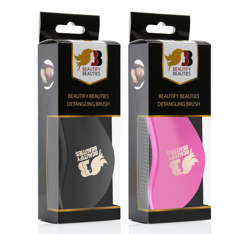 Beautify Beauties Detangling Hair Brush Set (Black & Pink) - BEAUTY IT IS - 2