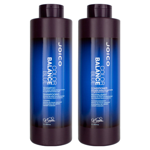 Joico Color Balance Blue Shampoo & Conditioner Liter Duo, Liter